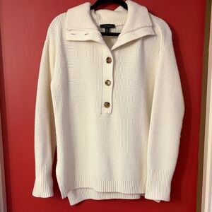 Ann Taylor Cream Cowl Neck Sweater